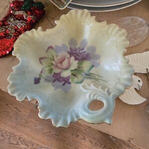 Lush Green and Purple Floral Decor Accent